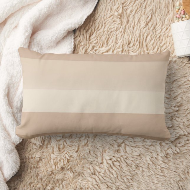 Almofada Lombar Listras de creme branco de aveia arte de IA (Cobertor)