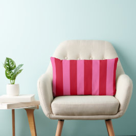 Almofada Lombar Listras de hortelã-pimenta rosa e vermelho