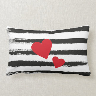 Almofada Lombar LISTRAS PRETAS bonitas do Brushstroke com 2