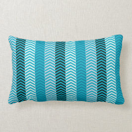 Almofada Lombar Listras Variegated modernas de Chevron do azul de
