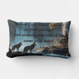 Almofada Lombar Lobos Selvagens no Oásis da Quebra d'Água