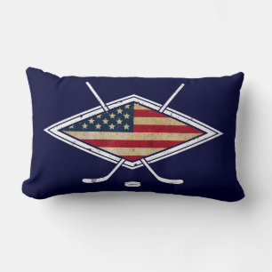 Almofada Lombar Logotipo americano da bandeira do hóquei