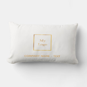 Almofada Lombar Logotipo branco de ouro elegante da empresa