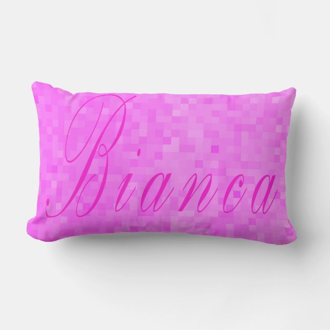 Almofada Lombar Logotipo do nome das raparigas Bianca, (Frente)