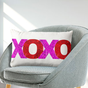 Almofada Lombar Love XOXO Type Bold Red Pink Foto Dia de os namora