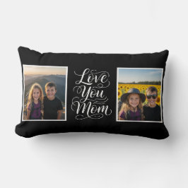 Almofada Lombar Love You Mom 2 Photo Modern Keepsake black white