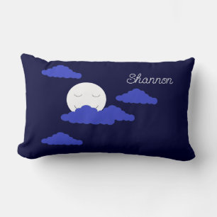 Almofada Lombar Lua Cheia Sorridente com Nuvens: