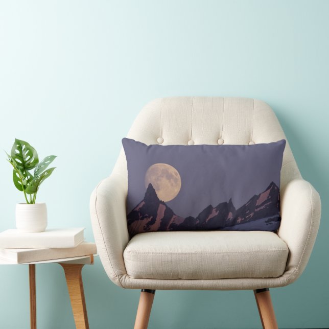 Almofada Lombar Lua Cheia Surge | Montanhas Chugach Alasca (Cadeira)