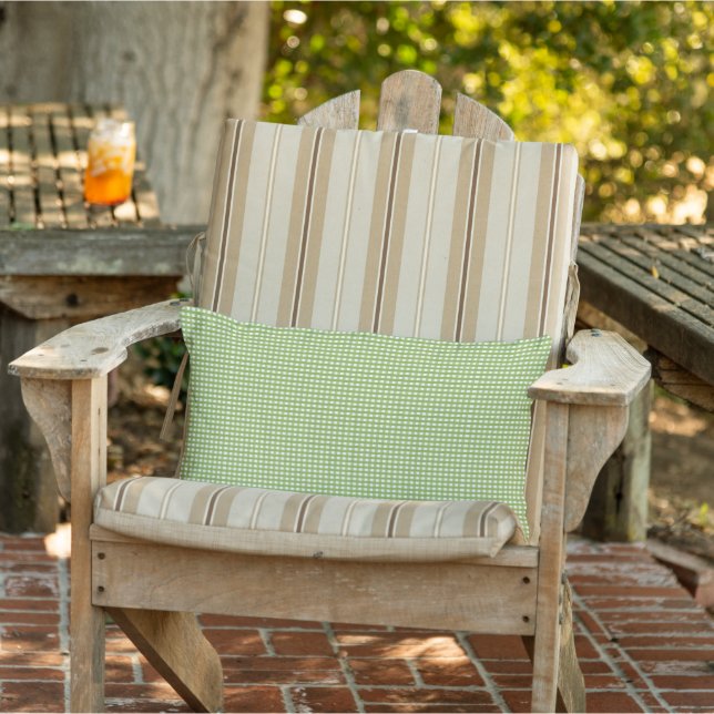 Almofada Lombar Lumbar Xadrez Verde e Branco Primavera (Cadeira)