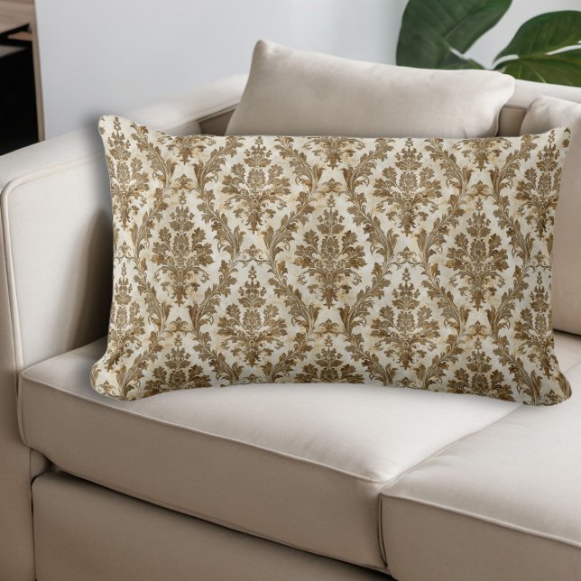 Almofada Lombar Luxurioso Elegante Ivory Damask (Criador carregado)