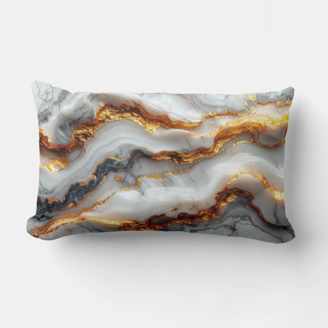 Almofada Lombar Luxury Gold Vein Marble Pillow (Frente)