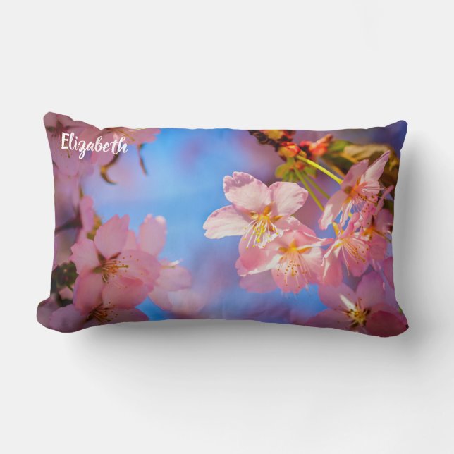 Almofada Lombar Luz Solar Sobre Flores Sakura (Frente)