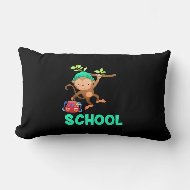Almofada Lombar Macaco De Volta À Escola (Frente)