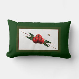 Almofada Lombar Maçãs Vermelhas de Aquarela