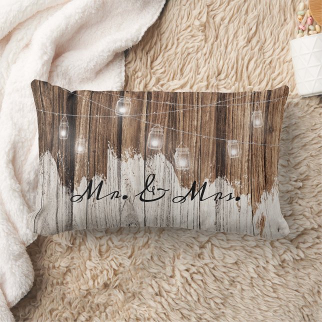 Almofada Lombar Madeira Marrom Rústica com Luzes personalizável (Cobertor)