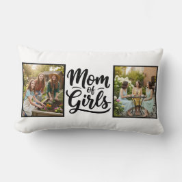 Almofada Lombar Mãe de Meninas Dupla Foto com Pincelada