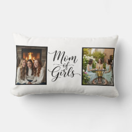 Almofada Lombar Mãe de Meninas Moderno Script Elegante Foto Dupla