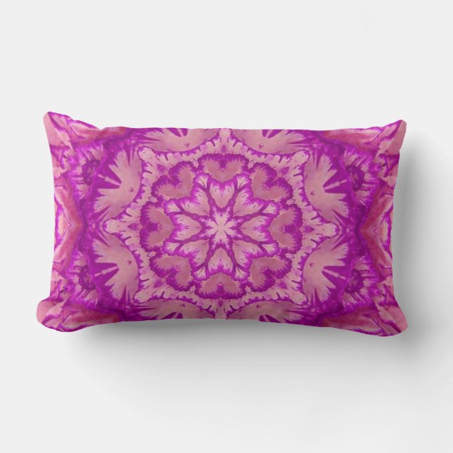 Almofada Lombar Magenta e Floral Vitoriano Rosa (Frente)