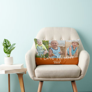 Almofada Lombar Mamãe de Foto Laranja 3 Queimada