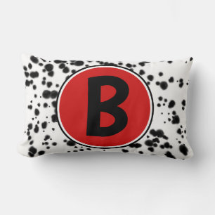 Almofada Lombar Manchas Pretas Brancas Vermelhas Dalmata