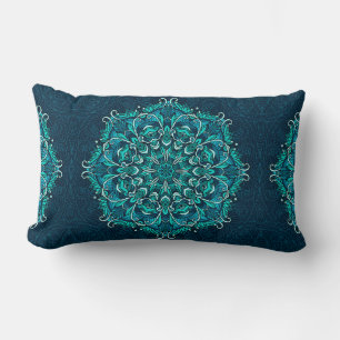 Almofada Lombar Mandala étnica azul. Cópia de rasto