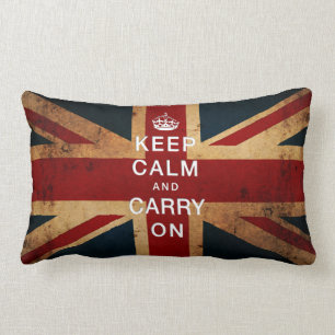 Almofada Lombar "Mantenha a calma e continue" (Union Jack)