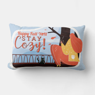 Almofada Lombar Manter Cozy Hygge outono outono FolkArt Decor ADD
