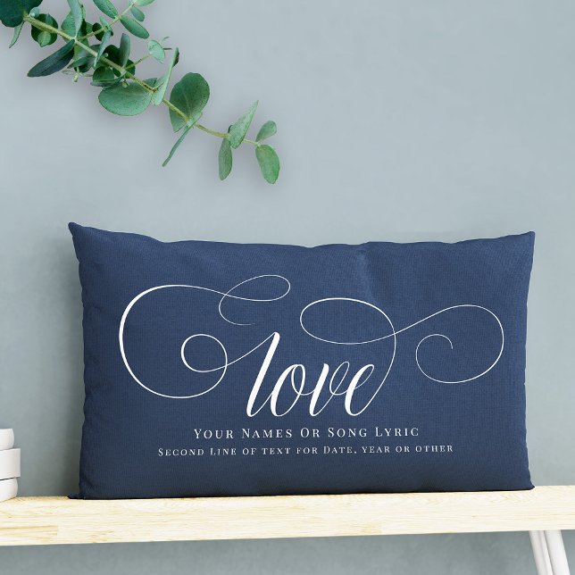 Almofada Lombar Manutenção de Casal do Script de Letras DIY Person (Love, DIY style! Our script calligraphy pillow, a custom keepsake for couples.)