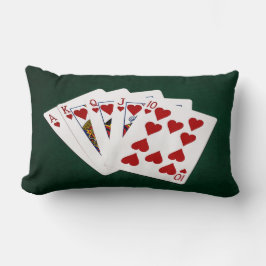Almofada Lombar Mãos-Poker - Royal Flush - Cabeça de Coração