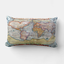 Almofada Lombar Mapa Antigo Do Mundo