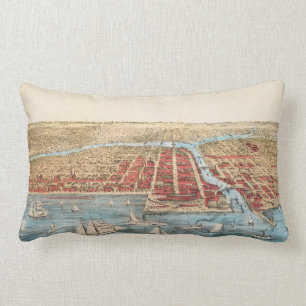 Almofada Lombar MAPA: CHICAGO, c1857