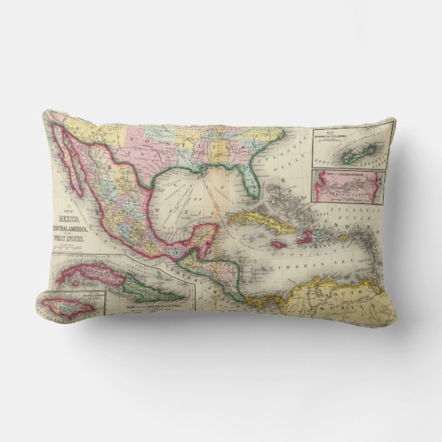 Almofada Lombar Mapa de México, América Central (Frente)
