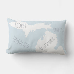 Almofada Lombar Mapa de Michigan sem sal Yooper Michigander para n