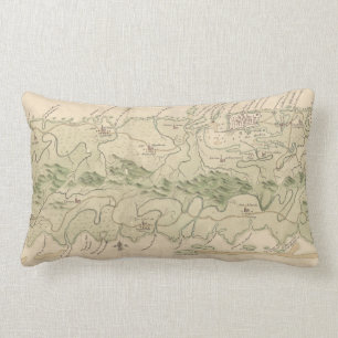Almofada Lombar Mapa do vintage de Puerto Rico (1760)