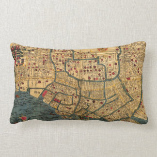 Almofada Lombar Mapa etiquetado japonês do vintage de Tokyo