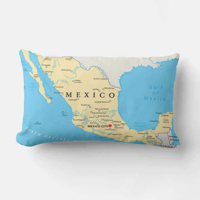 Almofada Lombar Mapa político de México (Frente)