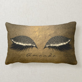 Almofada Lombar Maquiagem Personalizada Dourada de Foxier Amarelo 