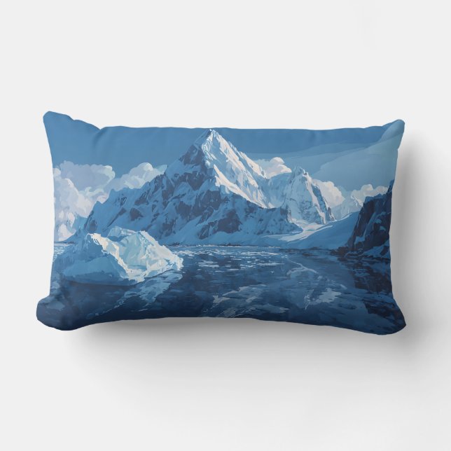 Almofada Lombar Mar frio com montanha (Frente)