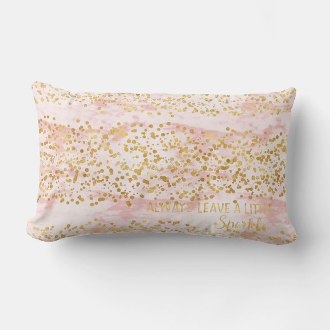 Almofada Lombar Marble Dourado Confetti Sparkle (Frente)