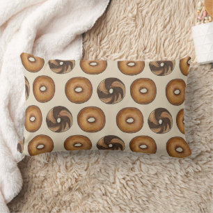 Almofada Lombar Marble Rye Cinnamon Raisin Plain Bagel Breakfast