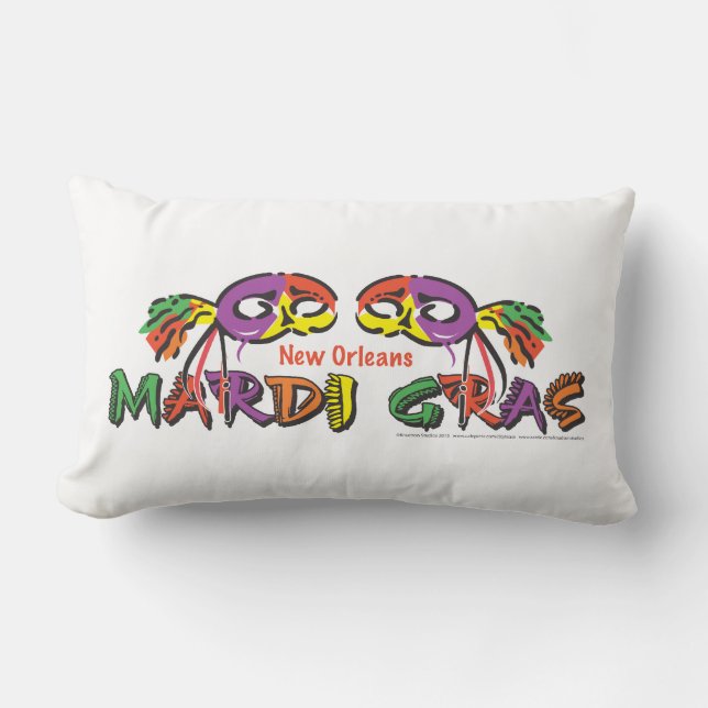 Almofada Lombar Mardi Gras New Orleans (Frente)