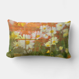 Almofada Lombar margarida Travesseiro decorativo de flores amarela