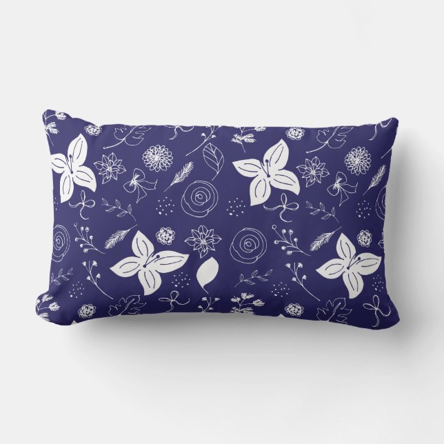 Almofada Lombar Marinho Azul Natal (Frente)