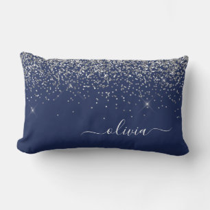 Almofada Lombar Marinho de prata Blue Glitter Girly Monographic No
