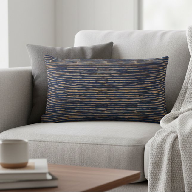 Almofada Lombar Marinho de tiras metálicas modernas de cobre (Criador carregado)