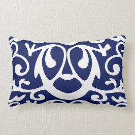Almofada Lombar Marinho Elegante Travesseiro decorativo azul e bra
