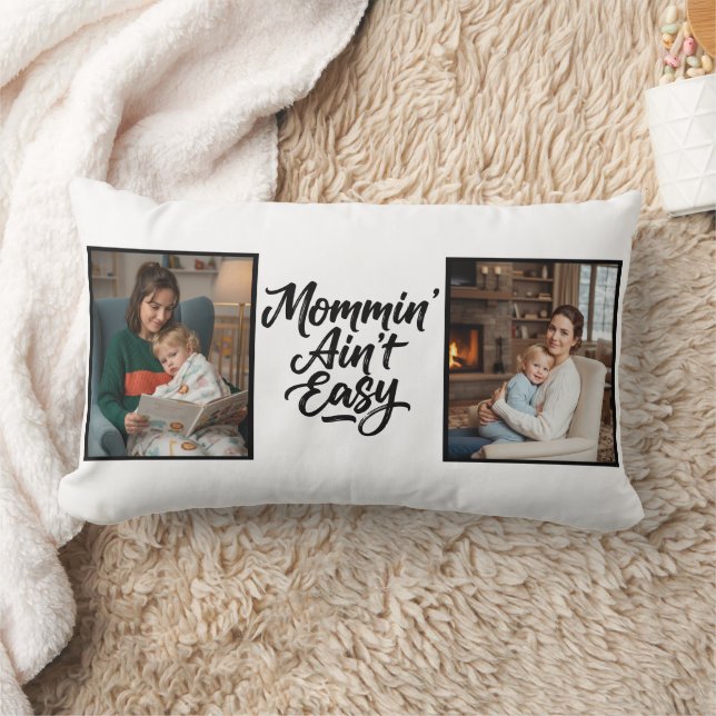 Almofada Lombar Maternidade Não É Fácil Pincel Script Dois 2 Foto (Cobertor)