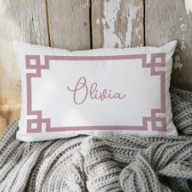 Mauve e Branco Monograma com Nome Personalizado