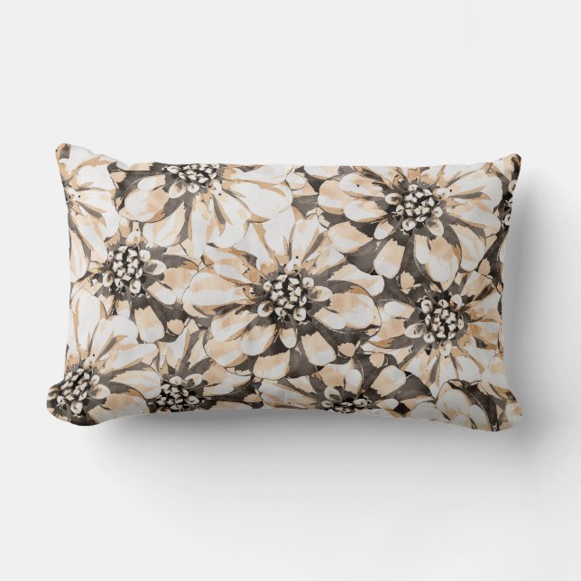 Almofada Lombar Maximalist Sepia Flowers  (Frente)
