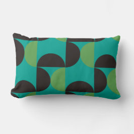 Almofada Lombar Médio Século Moderno Castanho verde e turquesa
